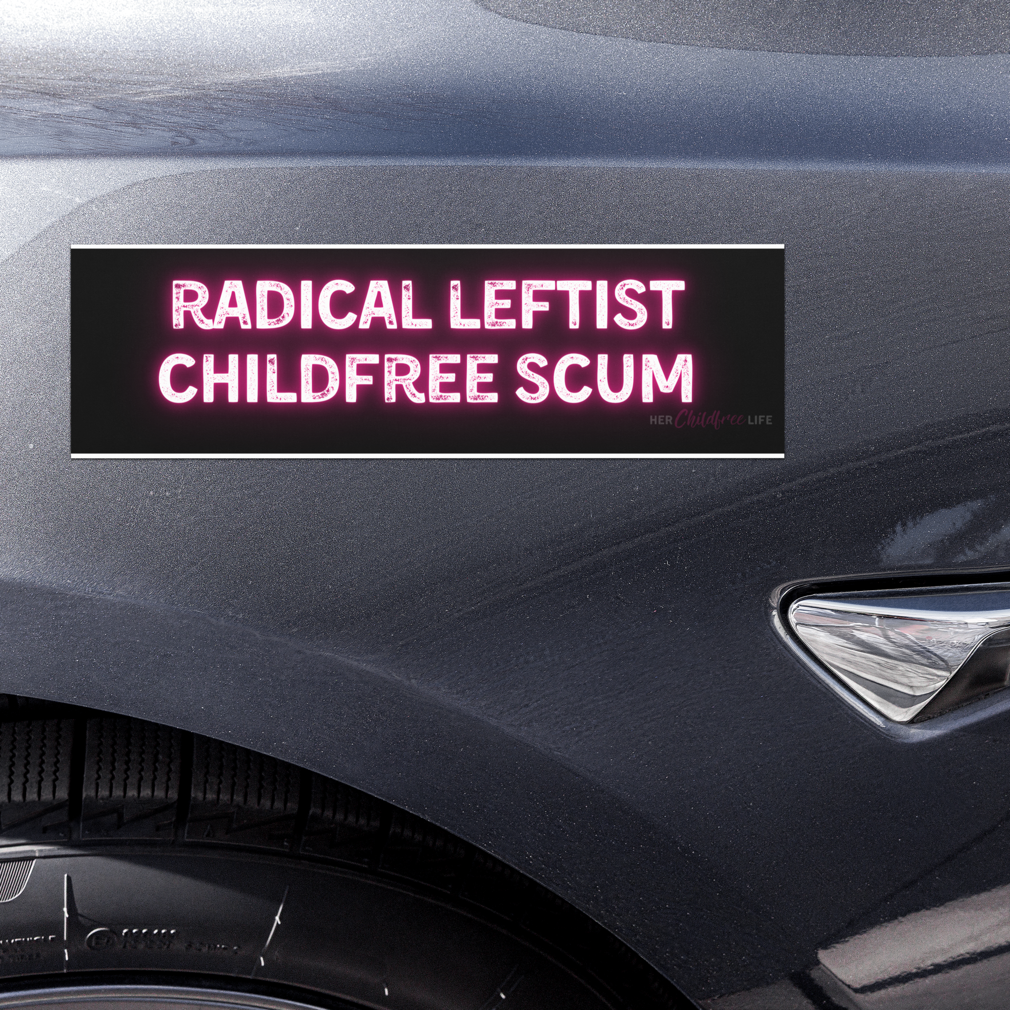 Radical Leftist Childfree Scum | Car Magnet