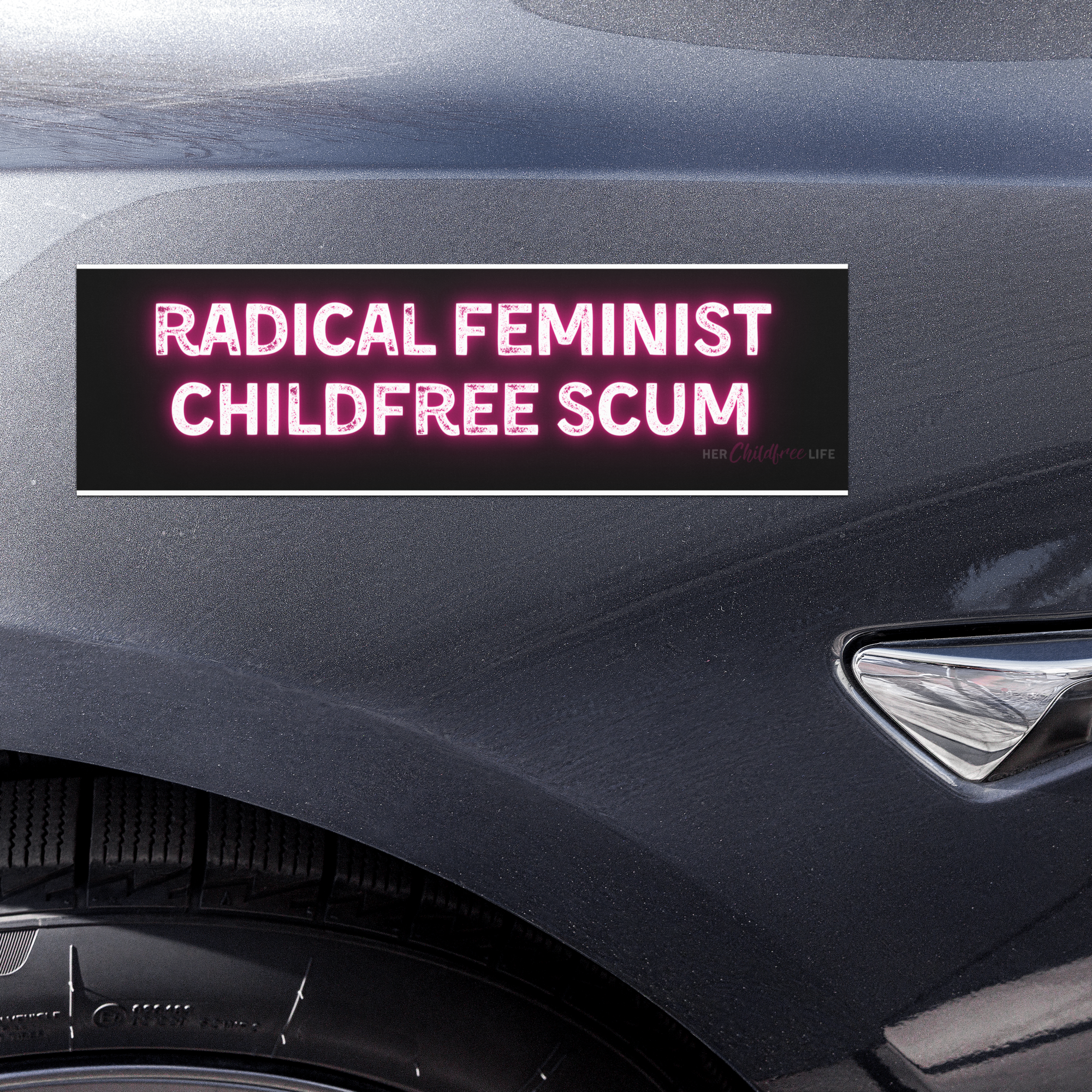 Radical Feminist Childfree Scum | Car Magnet